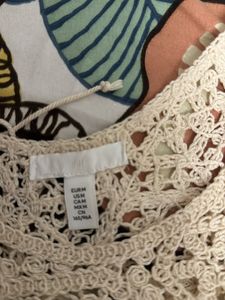 H&amp;M Lace  Cropped Top Beige