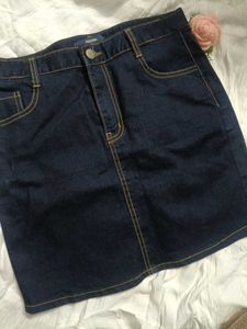 Dark Wash Denim Mini Skirt