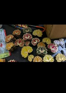 10(Small) Lotus Shape Wooden MDF Cutouts