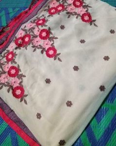 Embroidery Saree With Blouse