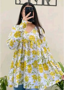 Floral Print Empire Waist Kurta