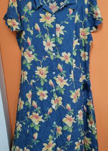 Blue Floral Midi-Maxi Dress