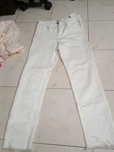 White Straight Leg Jeans