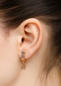 Rose Gold Star Drop Earrings