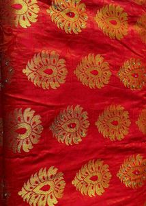 Red &amp; Gold Sari with Embellishments