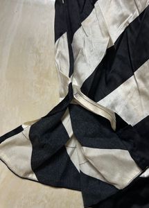 Satin Black And White Short Kurti Top