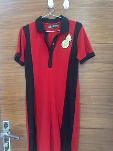 Red & Black Polo Dress