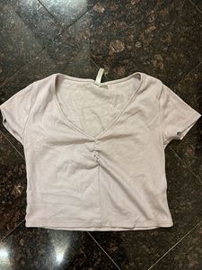 Lilac Ruched Crop Top