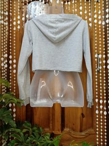 Babygirl Grey Cropped Hoodie