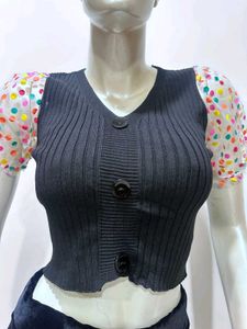White Puff Sleeve Top