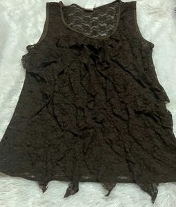 Y2k Lace Ruffle Top