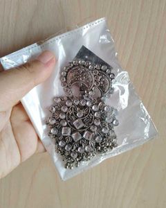 Silver Tone Statement Earrings