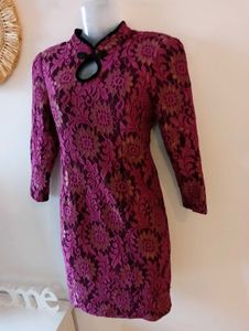 Mandarin Collar Lace Dress From Malaysia