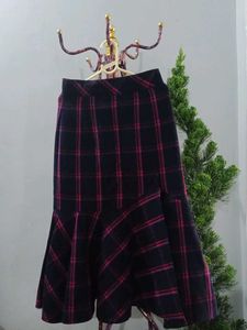 Plaid Flared Skirt