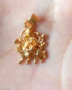 Gold Pendant - Lion &amp; Goddess Design
