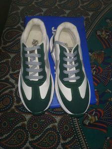 Stylish Green &amp; White Sneakers