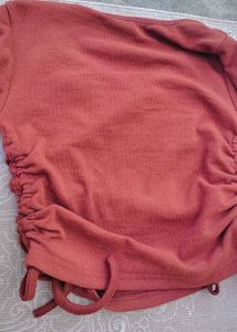 Drawstring Ruched Crop Top