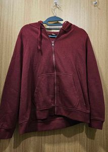 Burgundy Zip-Up Hoodie