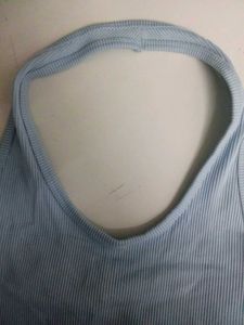 H&amp;M Blue Halter Tank Top