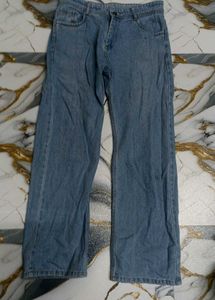 Blue straight leg jeans