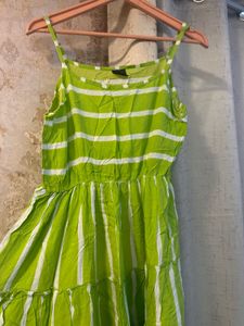 Green Striped Sundress- Bust- 32/34 Little Strech