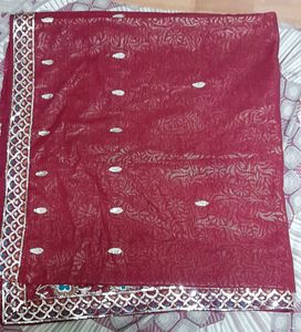 Maroon Floral Saree
