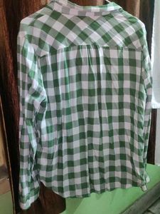 Green &amp; White Checked Shirt