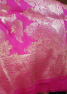 Elegant Pink Banarasi Saree