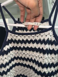 Blue Crochet Tank Tops