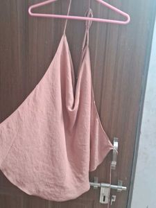 Cowl Neck Tie Up Wrap Top