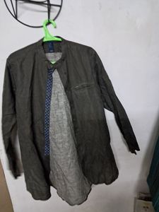 Indies Peter England Mandarin Collar Green Kurta