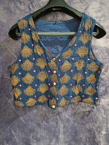 Ethnic Jacket / Glass Work/ Navy Blue 💙