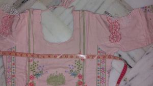Peach Pink  Straght Kurta Pants Duppata