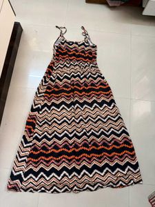 Chevron Print Maxi Dress
