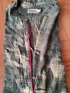 18) Olive Green Print Tunic