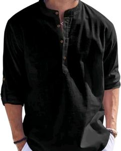 Black Band Collar Shirt