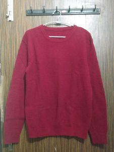 Maroon Knit Pullover Sweater