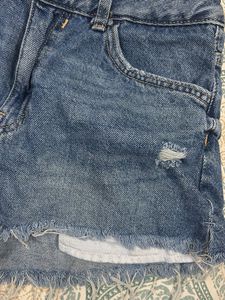 Trendy Blue High Waist Denim Shorts