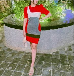 Color Block Mini winter Bodycon Dress