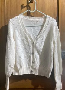 Elegant White Knit Cardigan