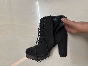 Black Lace Up Ankle Boots