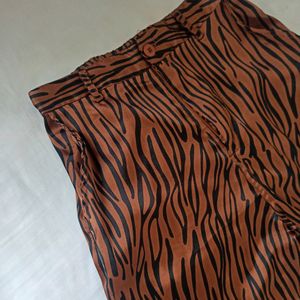 Wide Animal Print Trousers