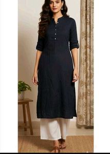 Zudio Navy Blue Cotton Kurta