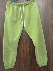 Green Cotton Blend Joggers