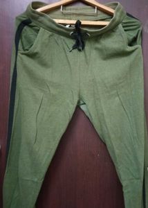 Green Casual Track Pants
