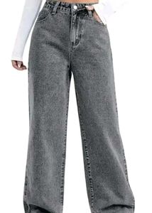 Grey Wide Leg Jeans