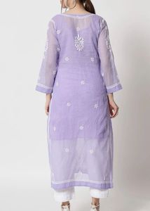 Lavender Embroidered Kurta
