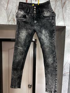 High Waist - Slim Fit - Charcoal Jeans