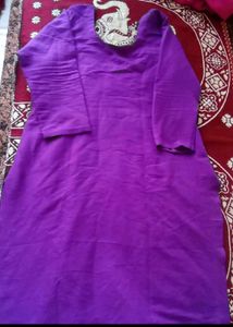 Purple Embroidered Kurta Set