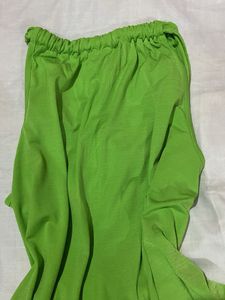 green cowl neck top